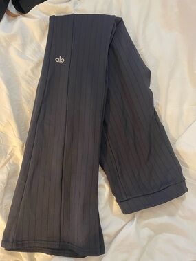 ALO Yoga Black Ribbed Flared Leggings